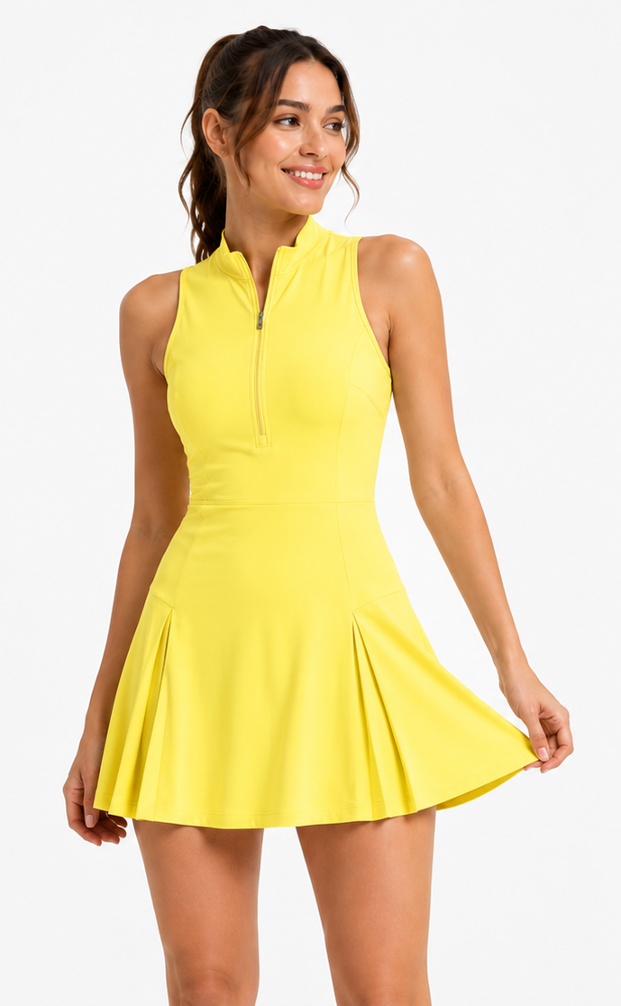 Aurelia High-Neck Flare Dress